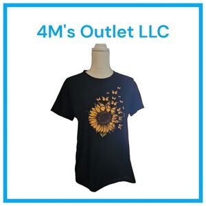 Sunflower & Butterfly Print Tshirt